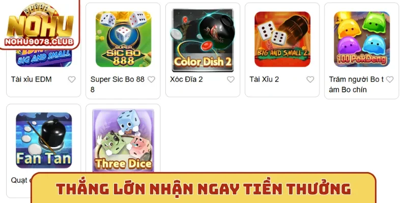 Thắng lớn nhận ngay tiền thưởng